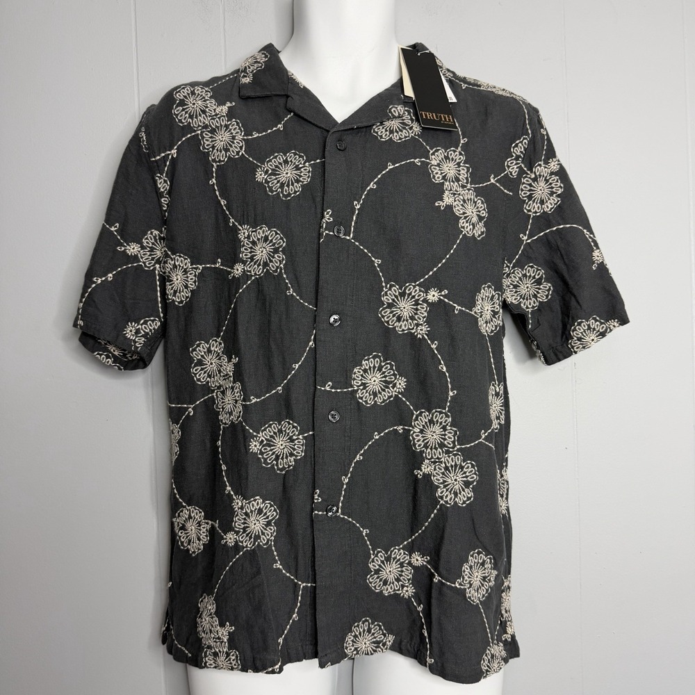 TRUTH By REPUBLIC NEW MEN'S LINEN + CASUAL SHIRT SIZE S Flower